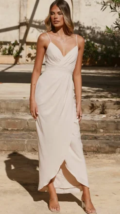 LILYWHYT Mi Amore|Dresses^Charlotte Draped Maxi Dress - Ivory