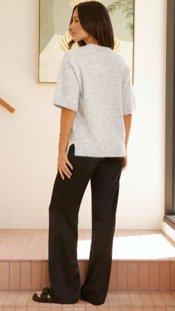 Fashion Allied Knit Tops|Knitwear^Chelsea Knit Tee - Grey