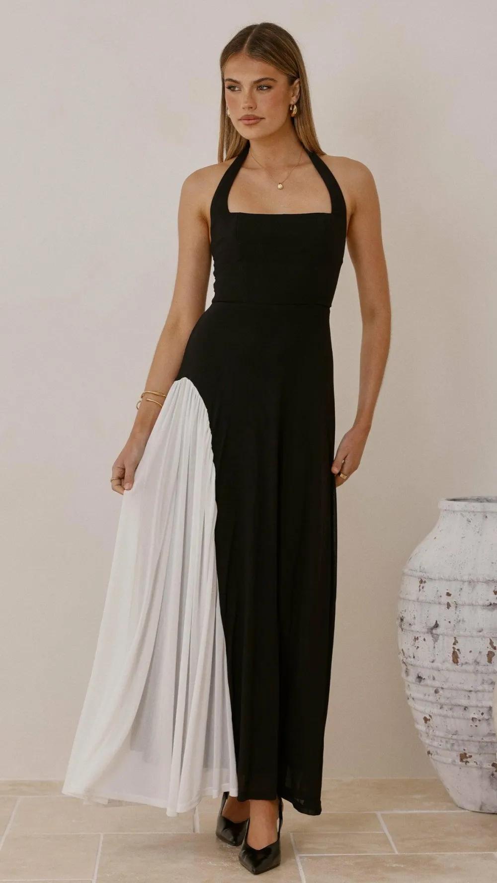 SASHA (BNE) Dresses|Maxi^Cia Maxi Dress - Black/White
