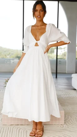 Pink Diamond Dresses|Midi^Cierra Midi Dress - White