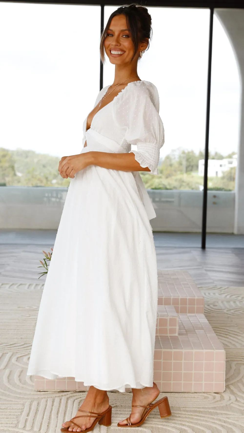 Pink Diamond Dresses|Midi^Cierra Midi Dress - White