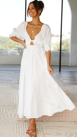 Pink Diamond Dresses|Midi^Cierra Midi Dress - White