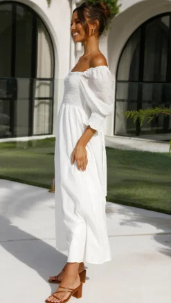 Pink Diamond Dresses|Midi^Cierra Midi Dress - White