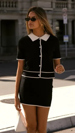 Fashion Allied Knitwear|Knitwear^Circa Mini Skirt - Black/White