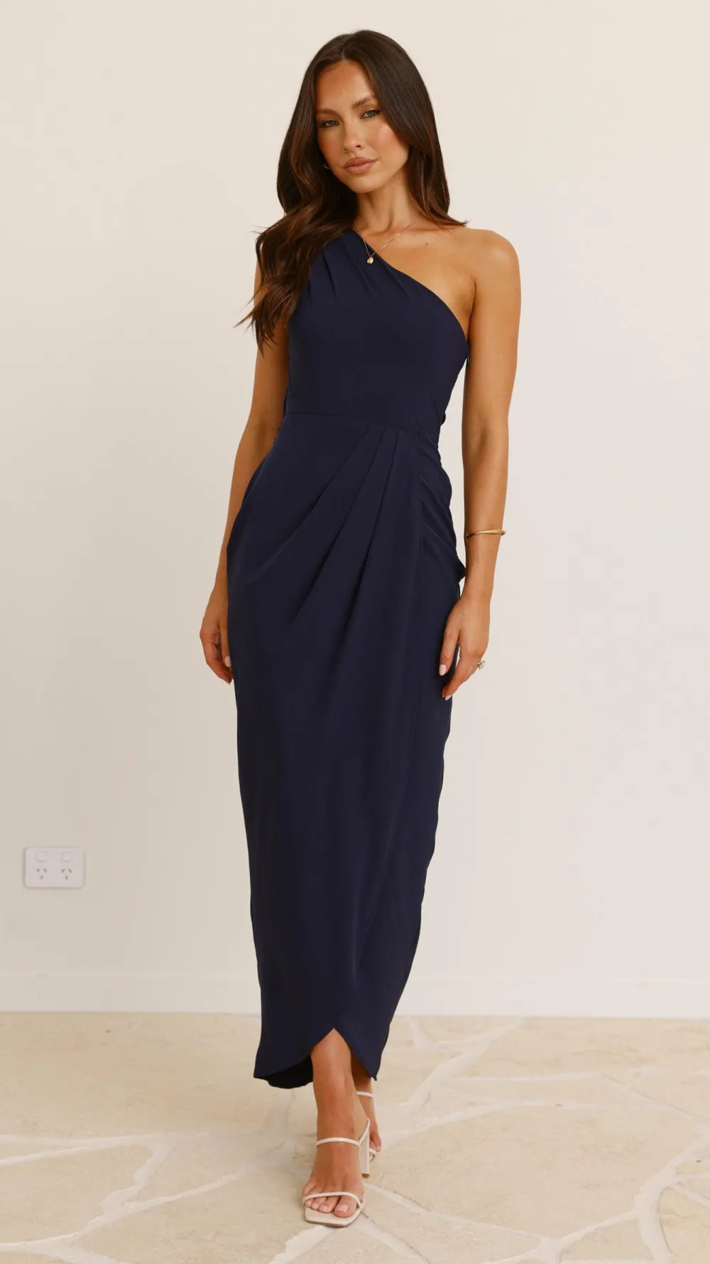 LILYWHYT Mi Amore|Dresses^Clara One Shoulder Maxi Dress - Navy