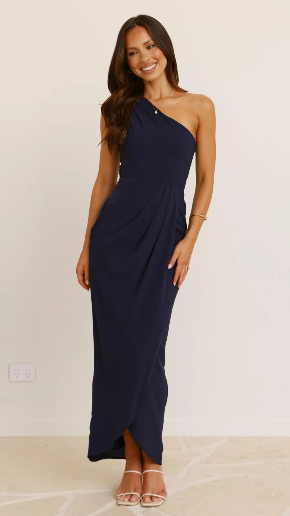 LILYWHYT Mi Amore|Dresses^Clara One Shoulder Maxi Dress - Navy