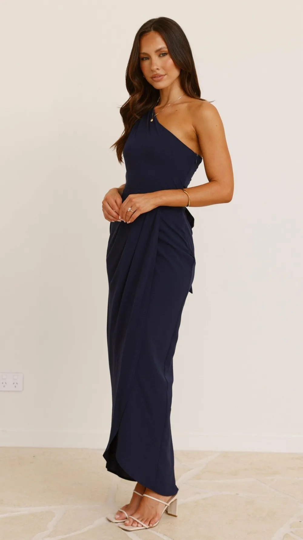 LILYWHYT Mi Amore|Dresses^Clara One Shoulder Maxi Dress - Navy