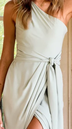 LILYWHYT Mi Amore|Dresses^Clara One Shoulder Maxi Dress - Sage