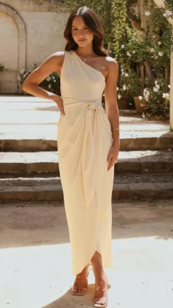 LILYWHYT Mi Amore|Dresses^Clara One Shoulder Maxi Dress - Yellow