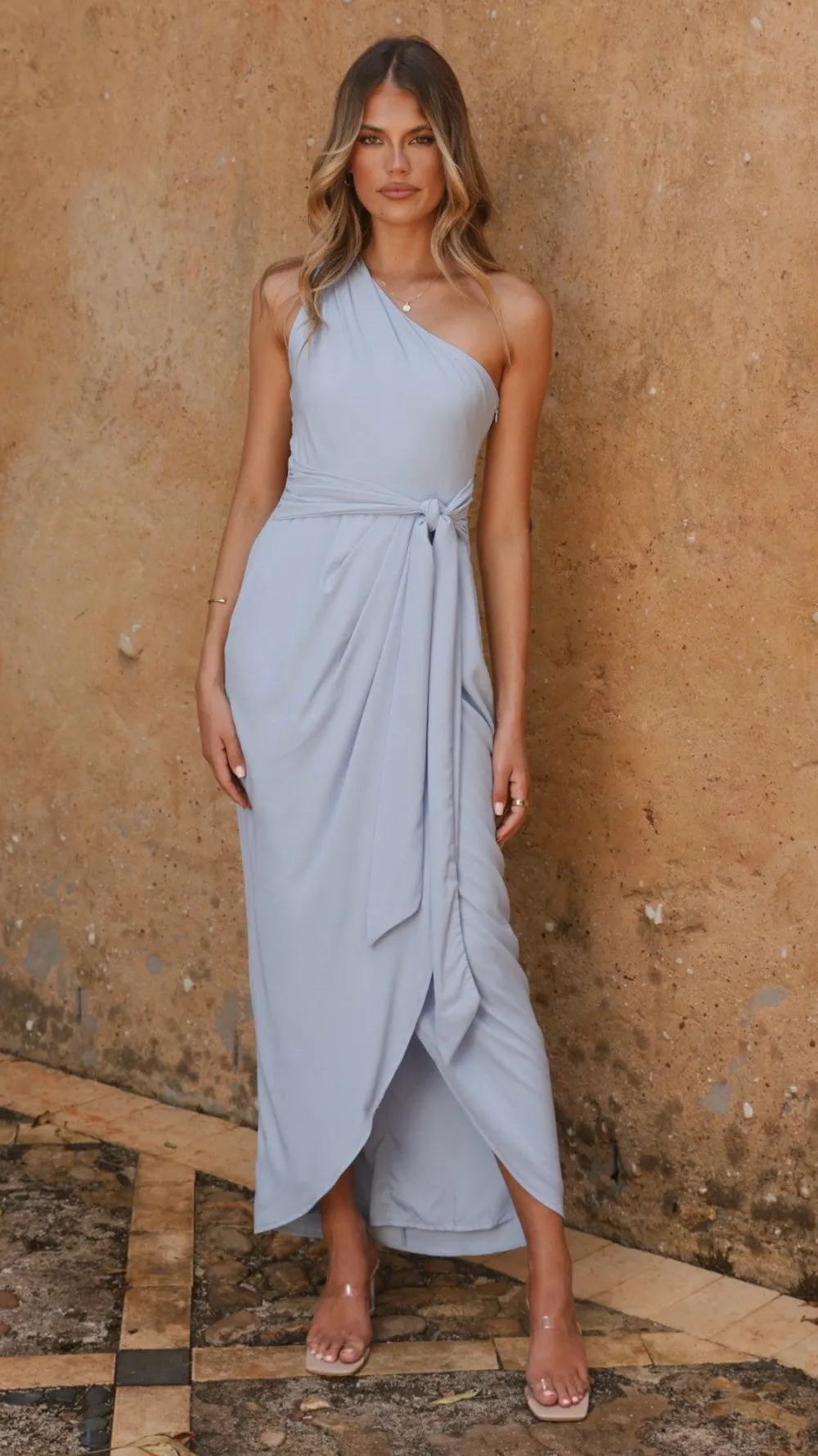 LILYWHYT Mi Amore|Dresses^Clara One Shoulder Maxi Dress - Blue