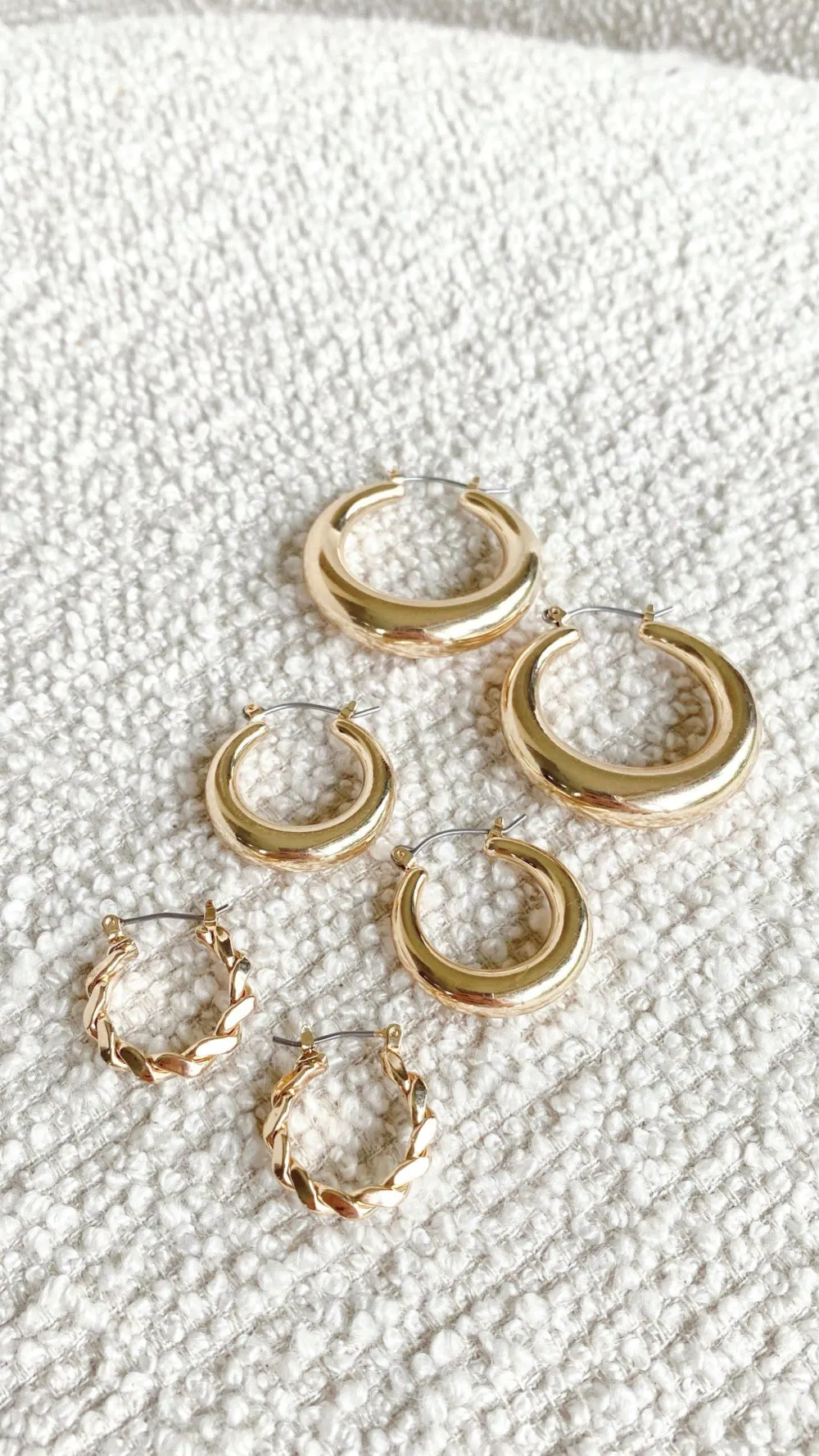 Angel Whisper Earrings|Bump Friendly^Classic Hoop Set - Gold