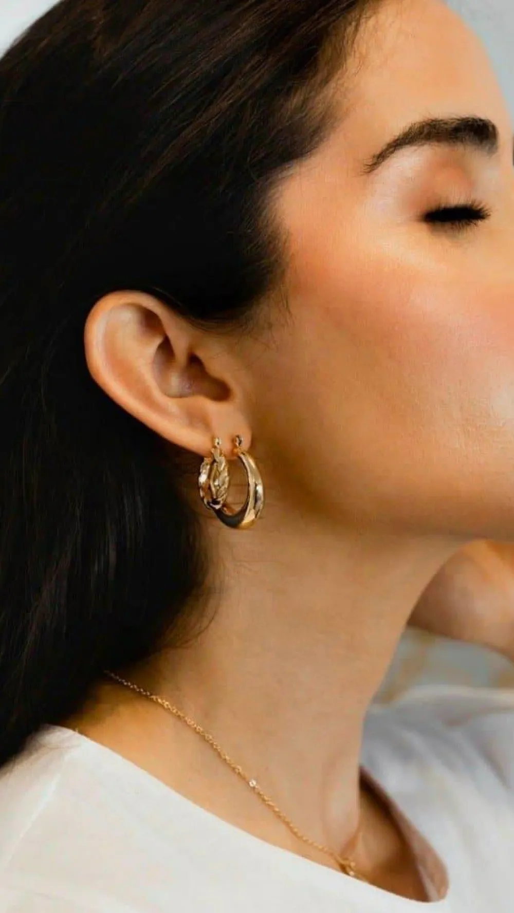 Angel Whisper Earrings|Bump Friendly^Classic Hoop Set - Gold
