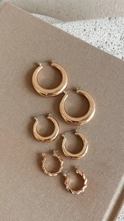 Angel Whisper Earrings|Bump Friendly^Classic Hoop Set - Gold