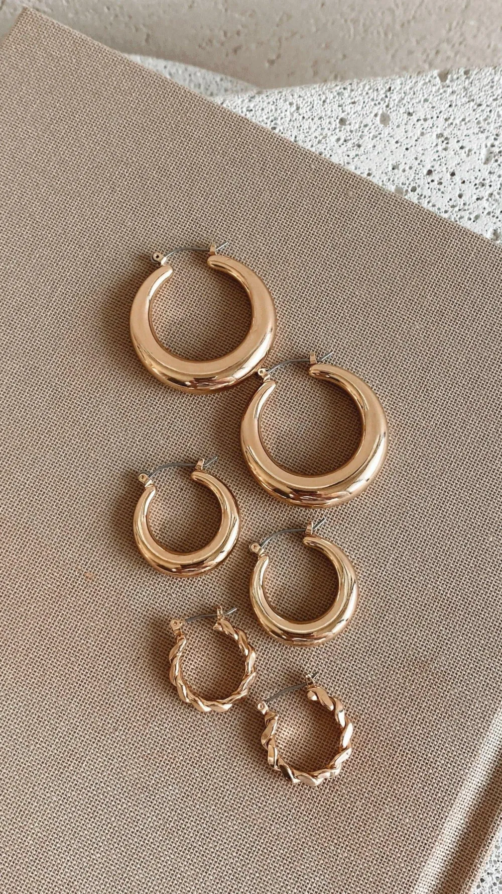 Angel Whisper Earrings|Bump Friendly^Classic Hoop Set - Gold