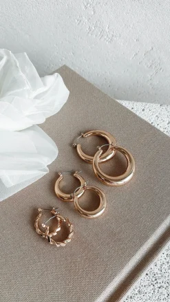 Angel Whisper Earrings|Bump Friendly^Classic Hoop Set - Gold