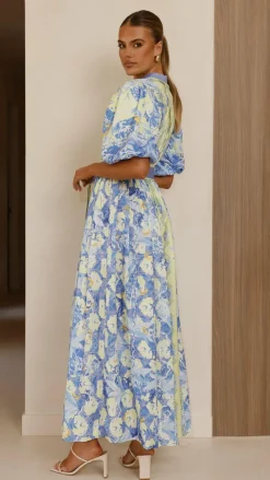 Bubblegum Dresses|Maxi^Claudelle Maxi Dress - Blue/Yellow