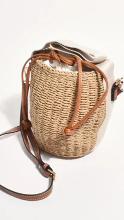Adorne Bags^Cleo Woven Bucket Handbag - Natural / Tan