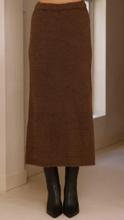 Burans Sets|Bottoms^Cohen Knit Midi Skirt - Chocolate