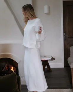 Burans Knitwear|Knitwear^Cohen Knit Midi Skirt - Off White