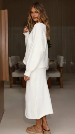 Burans Knitwear|Knitwear^Cohen Knit Midi Skirt - Off White