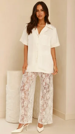 IDS Sets|Tops^Courtney Button Up Shirt - Cream