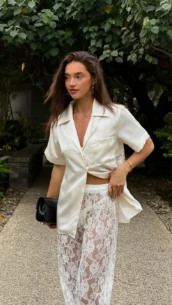 IDS Sets|Tops^Courtney Button Up Shirt - Cream