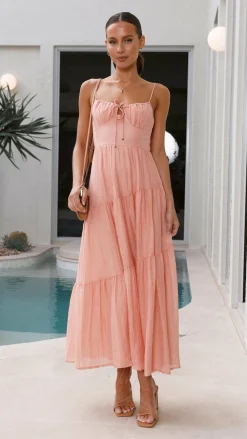 LILYWHYT Dresses|Maxi^Cove Maxi Dress - Apricot