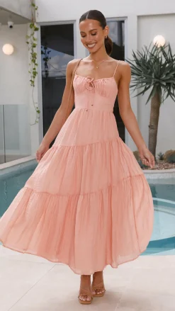 LILYWHYT Dresses|Maxi^Cove Maxi Dress - Apricot