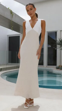 LILYWHYT Dresses|Maxi^Dae Maxi Dress - White/Natural