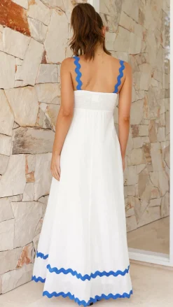 By Frankie Dresses|Maxi^Daleyza Maxi Dress - White / Blue