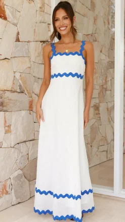 By Frankie Dresses|Maxi^Daleyza Maxi Dress - White / Blue