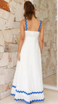 By Frankie Dresses|Maxi^Daleyza Maxi Dress - White / Blue