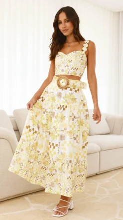 Gelato Lane Wedding Guest Dresses|Wedding Guest Dresses^Danessa Crop Top - Yellow Portofino