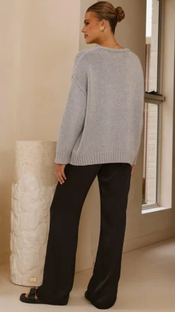Fashion Allied Knit Tops|Knitwear^Dara Knitted Sweater - Grey