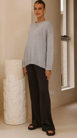 Fashion Allied Knit Tops|Knitwear^Dara Knitted Sweater - Grey