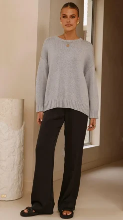 Fashion Allied Knit Tops|Knitwear^Dara Knitted Sweater - Grey
