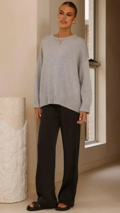 Fashion Allied Knit Tops|Knitwear^Dara Knitted Sweater - Grey