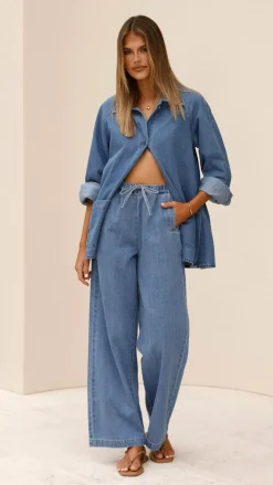 Fashion Allied The Denim Edit|Bottoms^Darby Pant - Mid Blue Denim