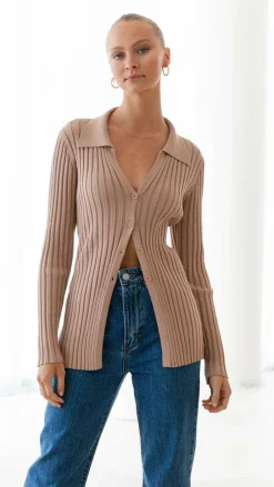 Fashion Allied Knit Tops|Knitwear^Darcy Knit Top - Mocha