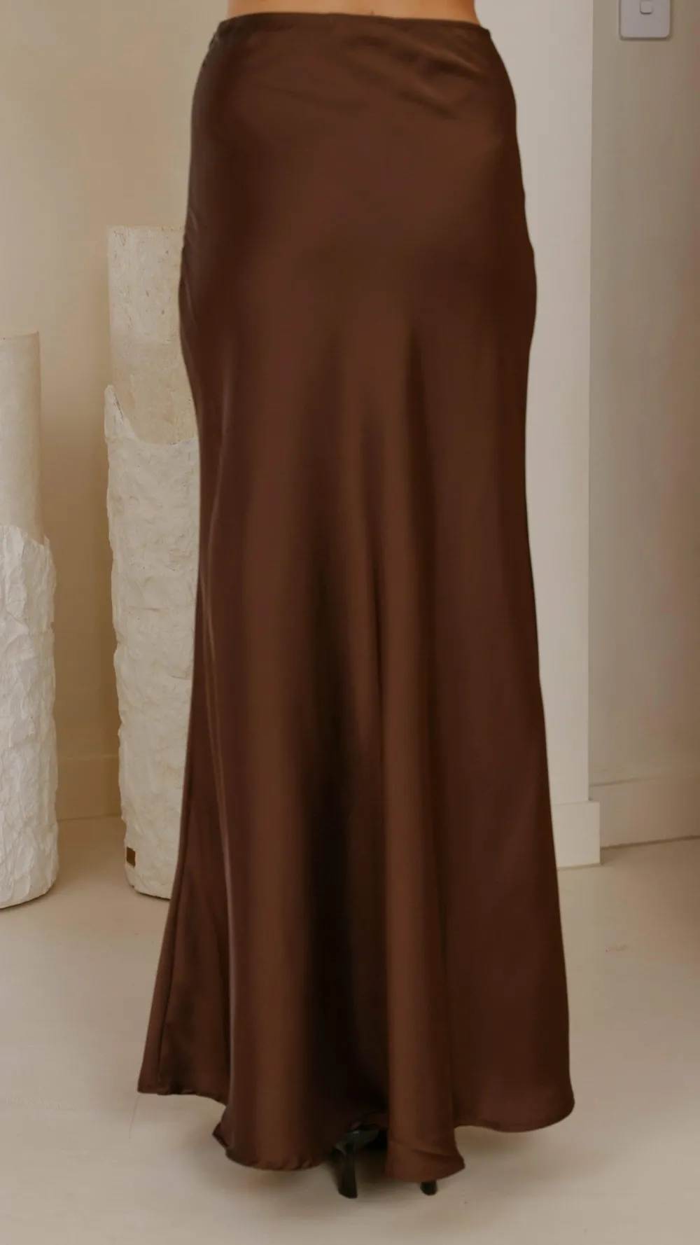 KOLI Bottoms^Darina Bias Cut Maxi Skirt - Chocolate