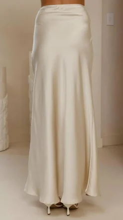 KOLI Bottoms^Darina Bias Cut Maxi Skirt - Champagne