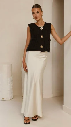 KOLI Bottoms^Darina Bias Cut Maxi Skirt - Champagne