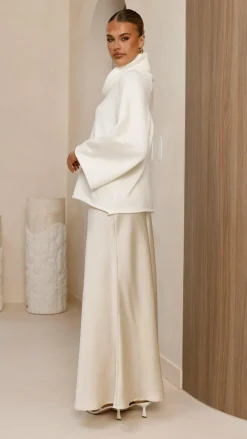 KOLI Bottoms^Darina Bias Cut Maxi Skirt - Champagne