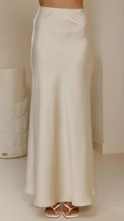 KOLI Bottoms^Darina Bias Cut Maxi Skirt - Champagne