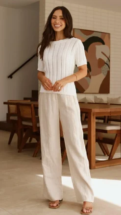 Fashion Allied Knit Tops|Knitwear^Darlene T-Shirt - White