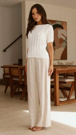 Fashion Allied Knit Tops|Knitwear^Darlene T-Shirt - White