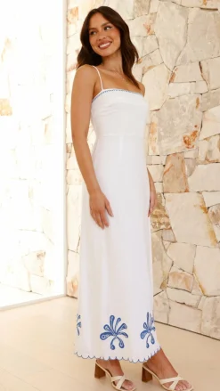 LILYWHYT Sale Dresses^Daya Maxi Dress - White / Blue