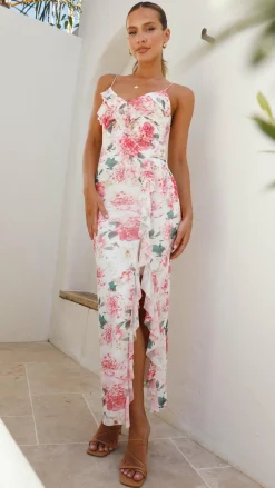 Sweet Acacia Sale Dresses^Debbie Midi Dress - Pink / White Floral