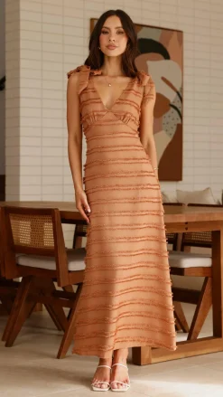 LILYWHYT Sale Dresses^Dela Maxi Dress - Chocolate