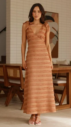 LILYWHYT Sale Dresses^Dela Maxi Dress - Chocolate